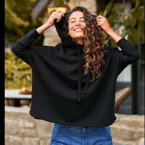 NEW Frank & Eileen Kane Capelet Hoodie In Black Women's Medium.